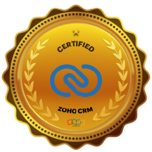 Badge showing Zoho CRM Certification
